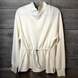 Varley Arcola Mock Neck Pullover Sweatshirt Women's X-Small Oversized Beige
